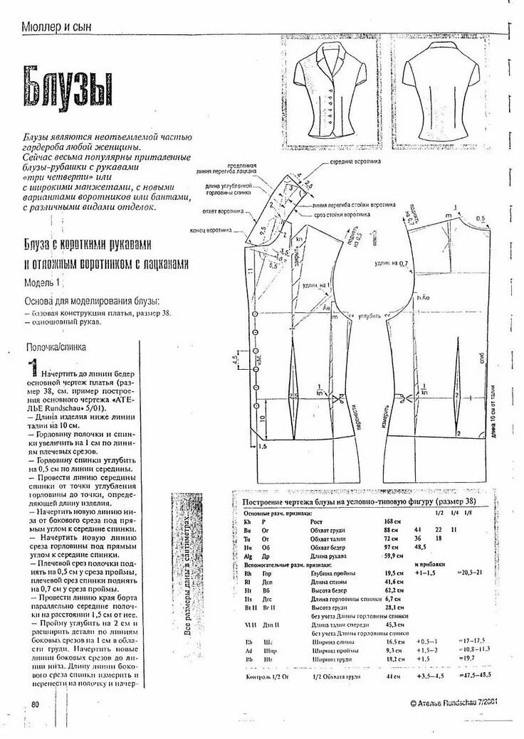 Построение выкройки платья по мюллеру М мюллер и сын уроки 1 14,16 #ClippedOnIssuu Выкройки, Ателье, Книги