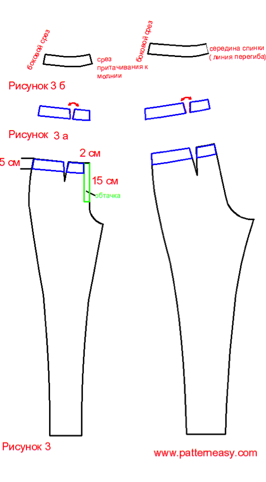 Построение выкройки пояса для базовых брюк Выкройка брюк с цветочным принтом Шить просто - Выкройки-Легко.рф