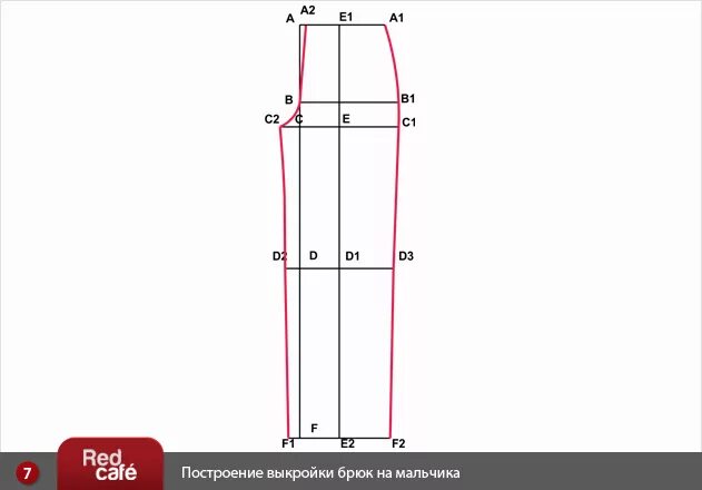 Построение выкройки самых простых школьных брюк RedCafe Построение выкройки брюк на мальчика