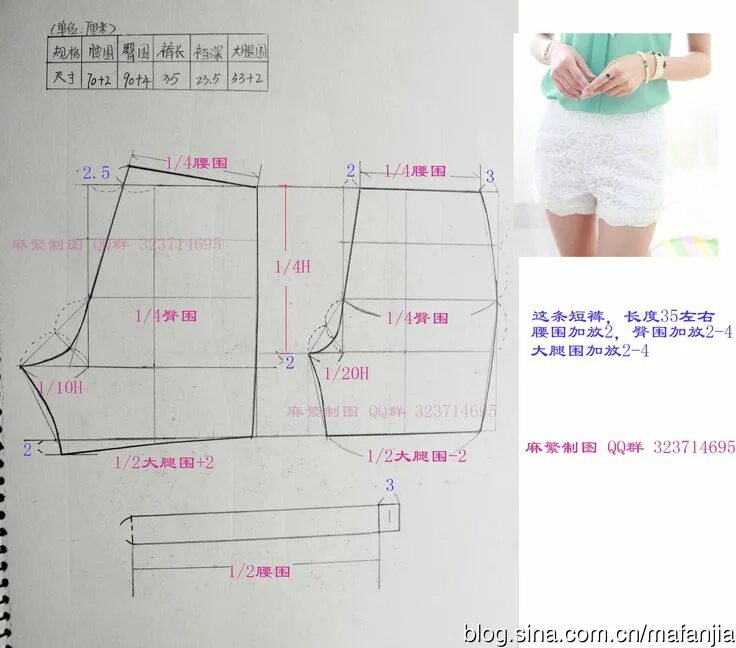 Построение выкройки шорт женских на резинке Pin on pola baju/ pattern