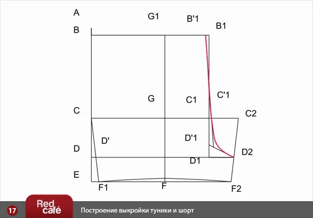 Построение выкройки шорт женских на резинке RedCafe Построение выкройки туники и шорт