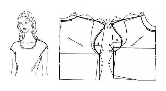 Построение выкройки со спущенным рукавом Простые выкройки простые вещи Выкройки, Моделирование, Шитье