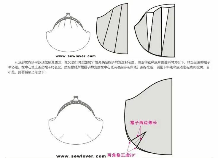 Построение выкройки сумки с фермуаром фермуар как сшить выкройка для фермуара - Сумки #yandeximages Выкройка сумки, Су