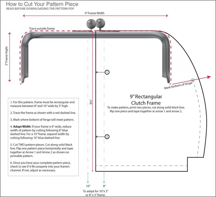 Построение выкройки сумки с фермуаром Ball Frame Clutch Sewing bag, Bridesmaid clutches, Frame purse