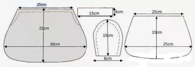 Построение выкройки сумки с фермуаром Gallery.ru / Фото #17 - Сумочки на фермуаре - Vladikana Сумки, Клатч, Выкройка с