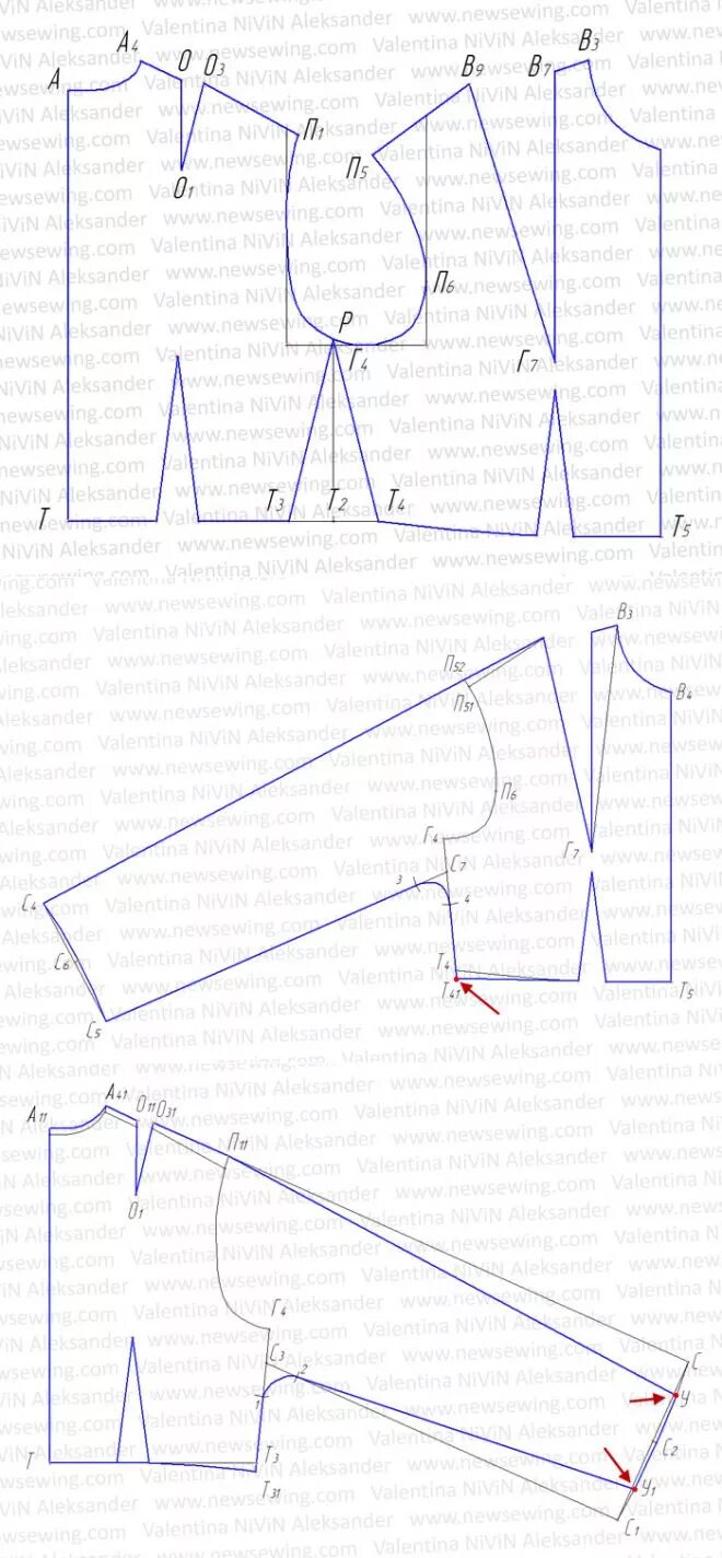 Построение выкройки цельнокройным рукавом Цельнокроеный рукав выкройка