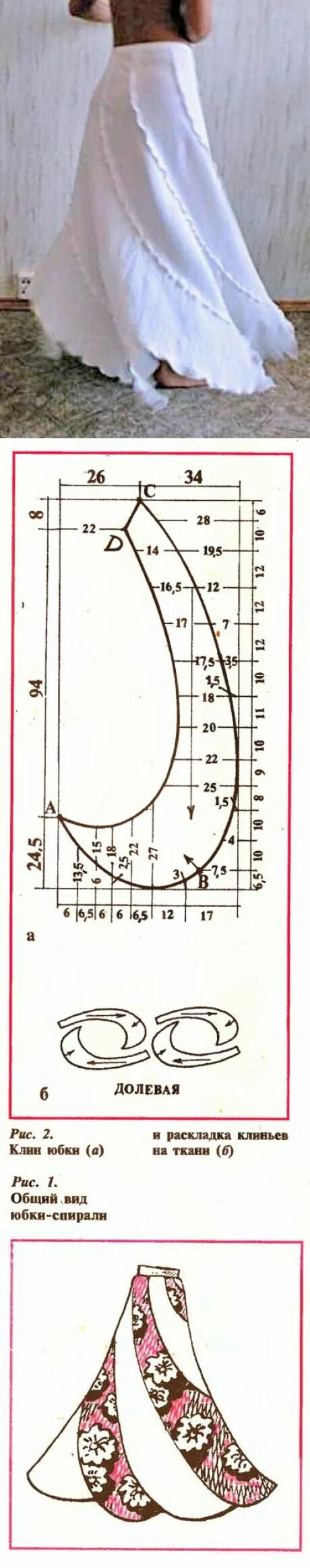 Выкройка юбки-спираль от Анастасии Корфиати Выкройки, Юбка, Сшить юбку