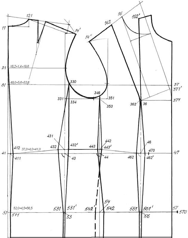 Построение выкройки жакета женского Выполнить расчет и построение ИМК женского платья прилегающего силуэта. Image, C