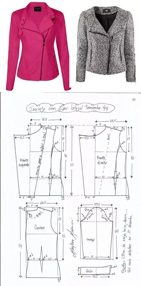Построение выкройки жакета женского Выкройка женской куртки-косухи (Шитье и крой) Журнал Вдохновение Рукодельницы Вы