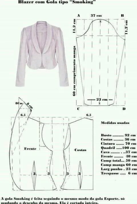 Построение выкройки жакета женского Pin by Veronica Martinez on costura Jacket pattern sewing, Jacket pattern, Blaze