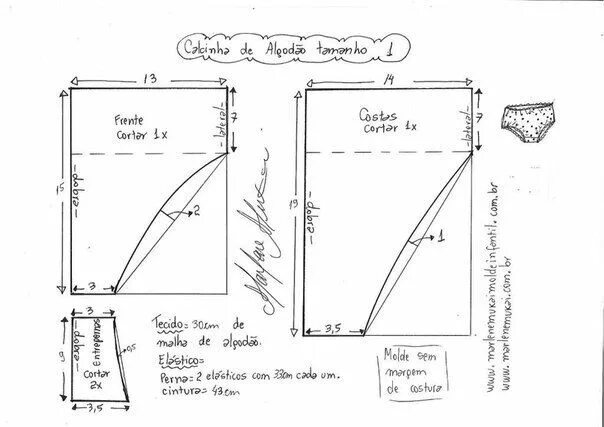Построение выкройки женских трусиков на 12 лет Выкройки, Шитье, Вязание