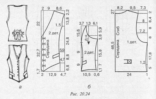 Построение выкройки жилета женского Pin on Выкройки одежды Sewing pattern