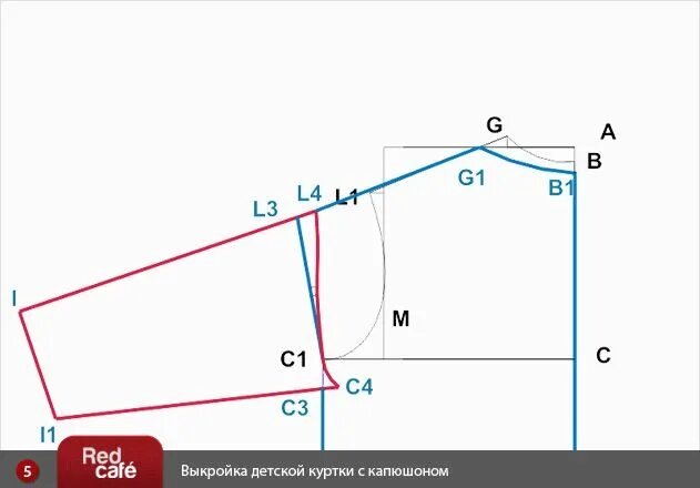 Построение выкройку свитшота мужского оверсайз Выкройка детской куртки с капюшоном RedCafe.ru Выкройки, Куртка с капюшоном, Кур