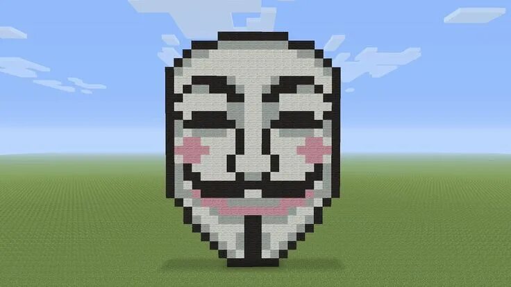 Построить арт в майнкрафт по фото Minecraft Pixel Art - Anonymous Mask Pixel art, Minecraft pixel art, Anonymous m