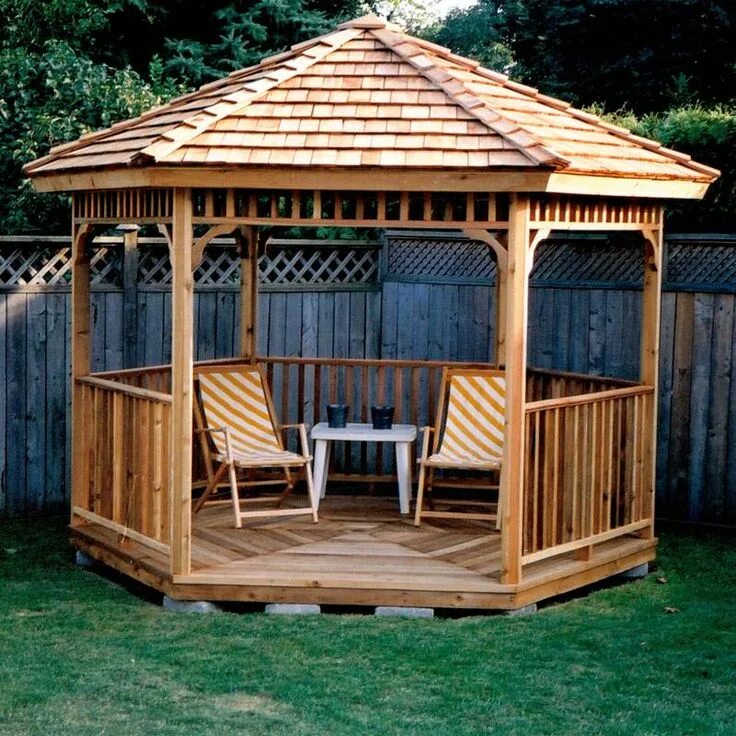 Image detail for -12 x 16 cedar rectangular gazebo shown with optional cedar shi