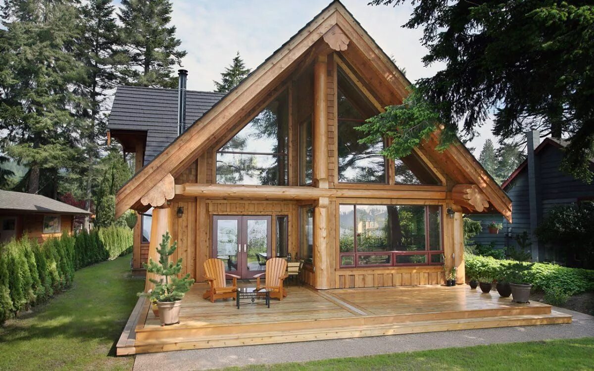 Построить дом из дерева фото This smaller home is located along the waterfront in the town of Gibsons, BC. Ex