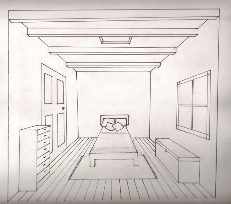 Построить интерьер комнаты Image result for how to draw one point perspective room party scene One point pe