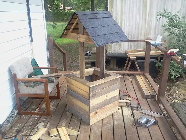 Построить колодец на даче своими руками Wishing Well - All Scrap Wood Woodworking plans diy, Wood pallet projects, Woodw