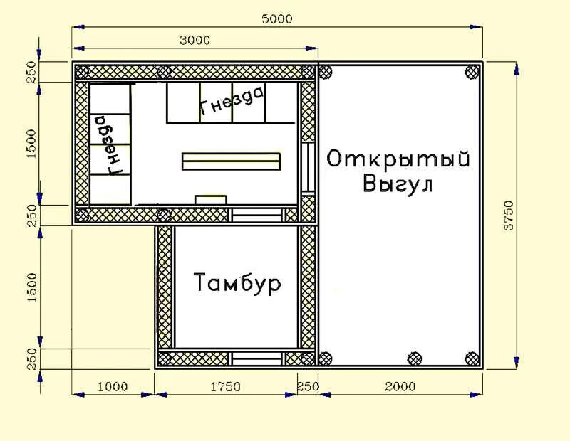 Построить курятник своими руками чертежи Курятник на 50 кур своими руками (37 фото): как построить зимний всесезонный и л