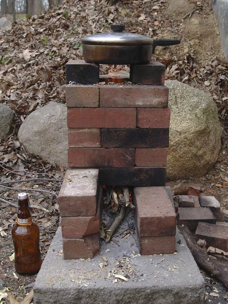 Построить печку на даче своими руками Scrap Brick Rocket Stove Rocket stoves, Survival, Camping survival