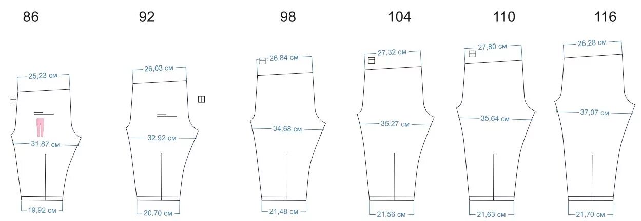 Построить выкройку детских брюк Выкройка леггинсов для девочки KP191212