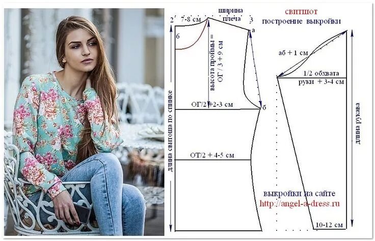 Построить выкройку свитшота женского как сшить свитшот, 3 выкройки Узоры для одежды, Одежда, Выкройка куртки