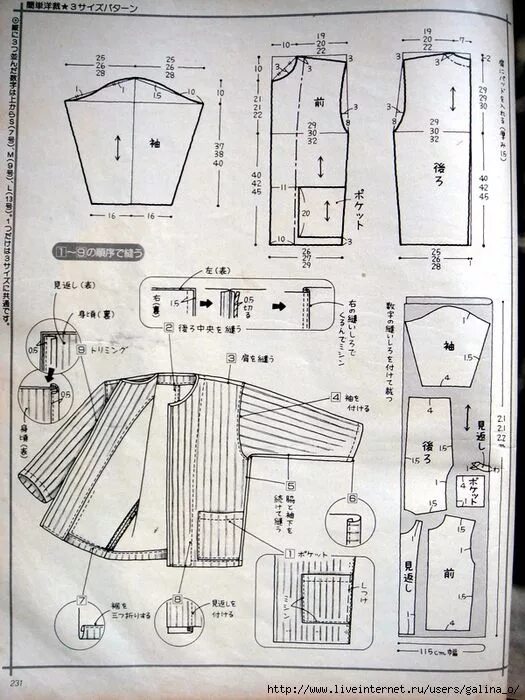 Построить выкройку женской телогрейки в стиле пэчворк Российский Сервис Онлайн-Дневников Japanese sewing patterns, Quilted clothes, Fa
