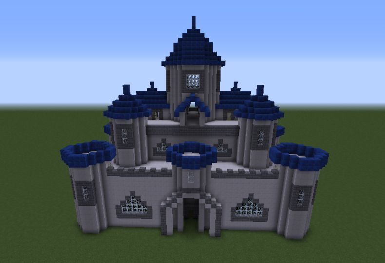 Построить замок фото Castle With Blue Towers - GrabCraft - Your number one source for MineCraft build