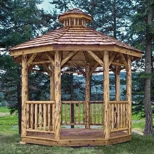 Постройки беседок фото Pin on gazebos Rustic outdoor furniture, Gazebo, Rustic gardens