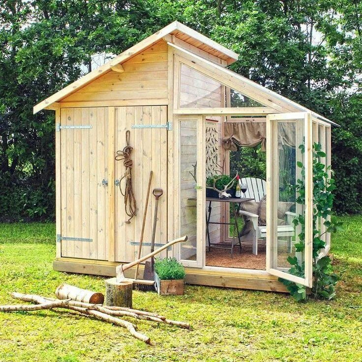 Постройки на даче своими руками greenhouse-storage-shed-combination Garden shed diy, Greenhouse shed, Backyard g