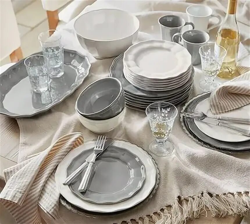 Посуда на столе фото Our Favourite White Dish Sets White dinnerware set, Farmhouse dinnerware, White 