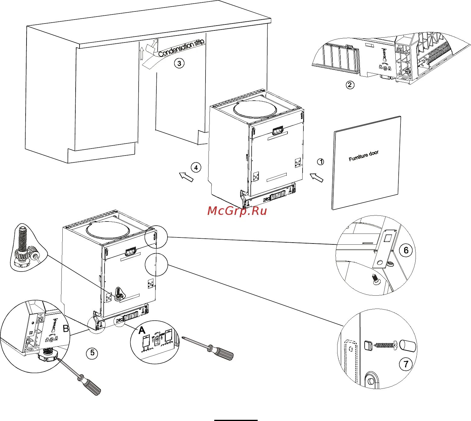 Посудомоечная машина dexp как подключить Teka DW1 605 FI 24/34 Этапы монтажа посудомоечной машины