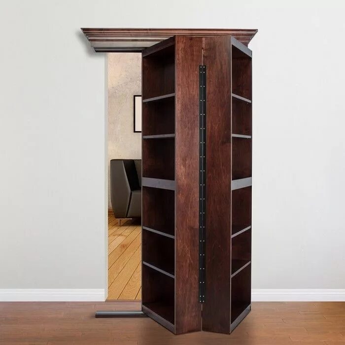 Потайные двери фото 48" Maple Bifolding Bookcase Hidden Door Bookcase door, Hidden door bookcase, Hi