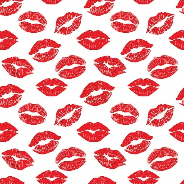 Поцелуи фото картинки на бумаге Premium Vector Lipstick kiss print isolated seamless pattern. lips set. Differen