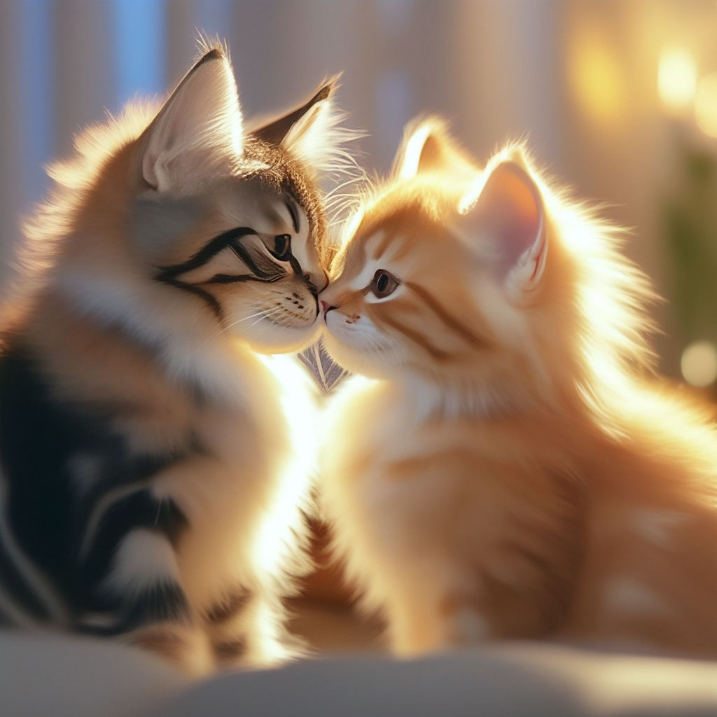 Download Cats Kissing Hd Wallpaper Wallpapers.com