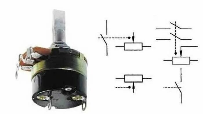 Потенциометр с выключателем схема подключения Переменный резистор: что это такое, конструкция, типы, принцип работы Электрика 