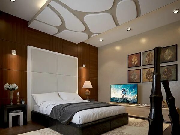 Потолки гипсокартон дизайн фото спальня villa interior on Behance Ceiling design bedroom, Bedroom false ceiling design, 