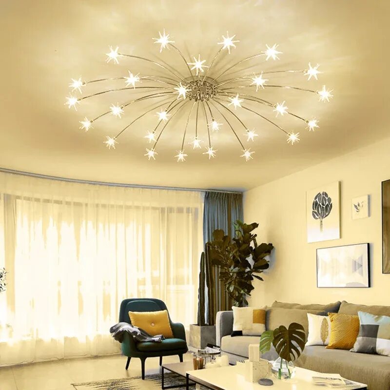 Потолки и люстры в гостиной фото Modern Led Ceiling Light Ice Flower Glass Bedroom Kitchen Children Room Ceiling 