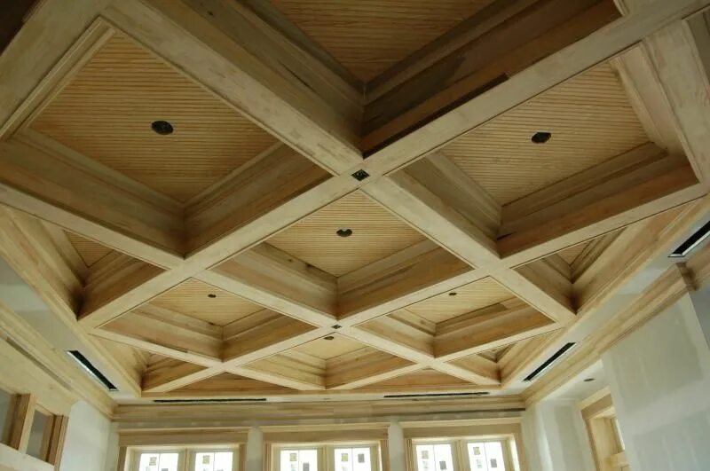 Потолки из бруса фото Toronto patterned coffered ceiling installation codyausmus on WordPress.com Coff