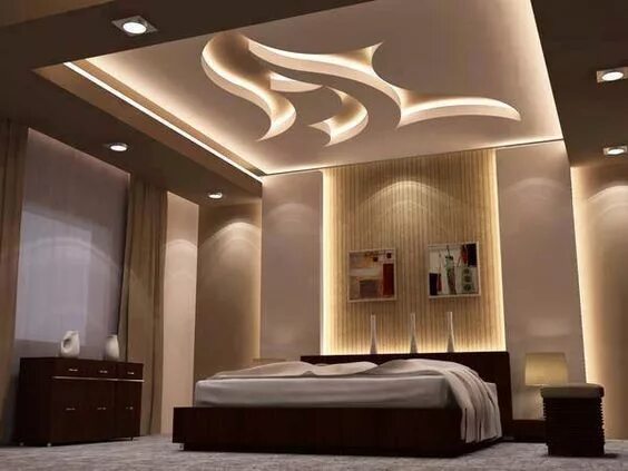 Потолки из гипсокартона фото дизайн интерьера Décoration plâtre / plaster decoration Ceiling design bedroom, Bedroom ceiling l