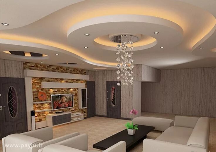 Потолки из гипсокартона фото дизайн интерьера Pin by Monti Pikawala on TV Unit False ceiling living room, False ceiling design