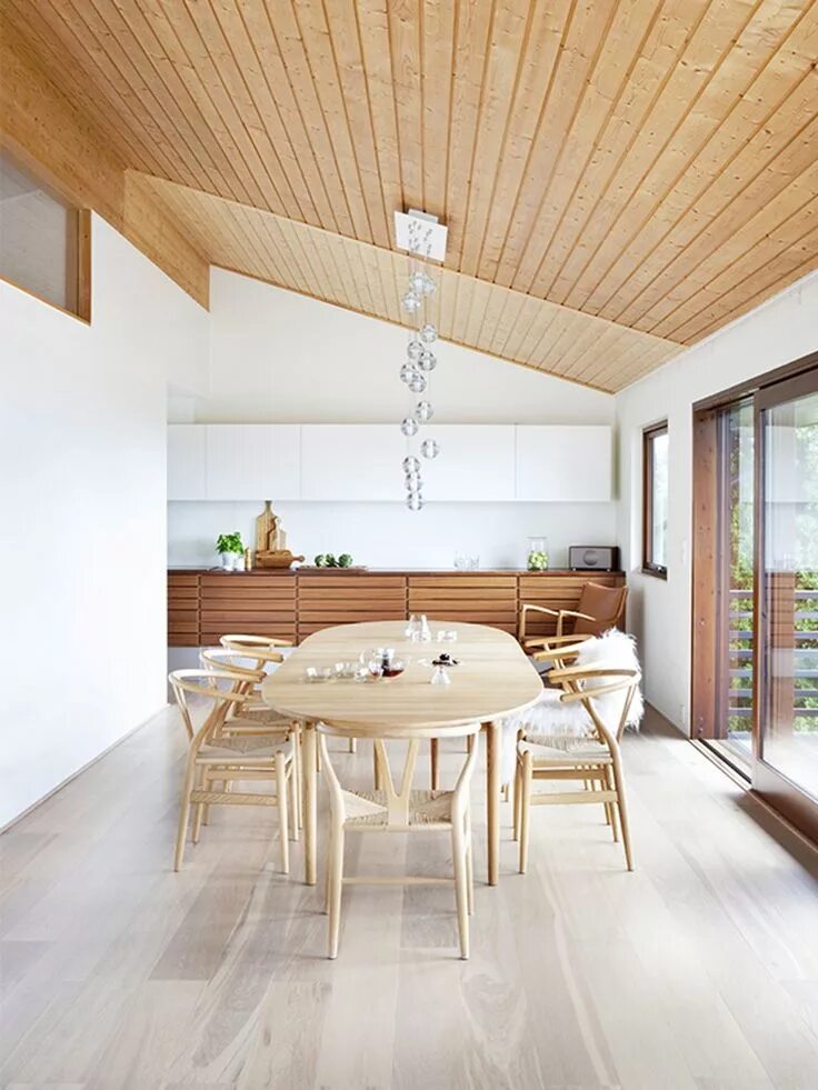 Потолки из вагонки в доме фото God tresmak på kjøkkenet Scandinavian kitchen design, Scandinavian kitchen, Hous