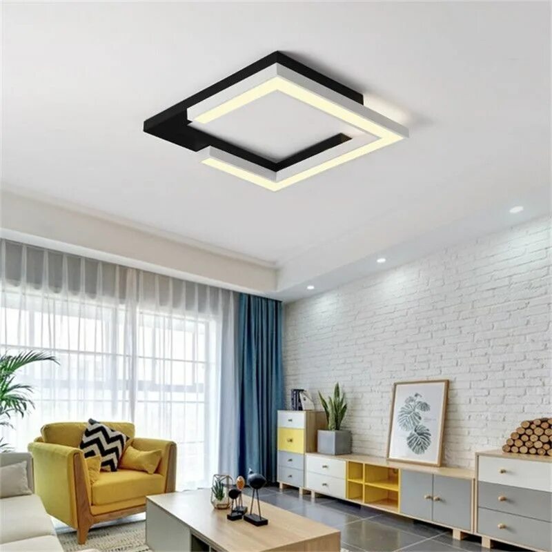 Потолки квадратами фото Minimalism Square Plafon Led Modern Led Ceiling Lights For Living Room Bedroom K