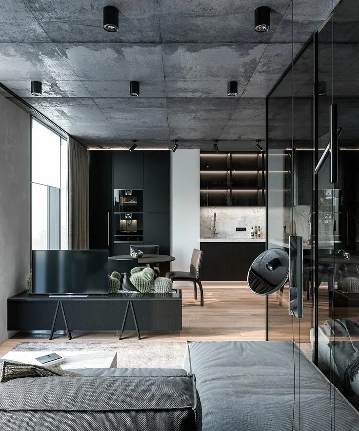 Loft - brick interior Дизайн потолка, Квартира в стиле лофт, Кирпичный интерьер