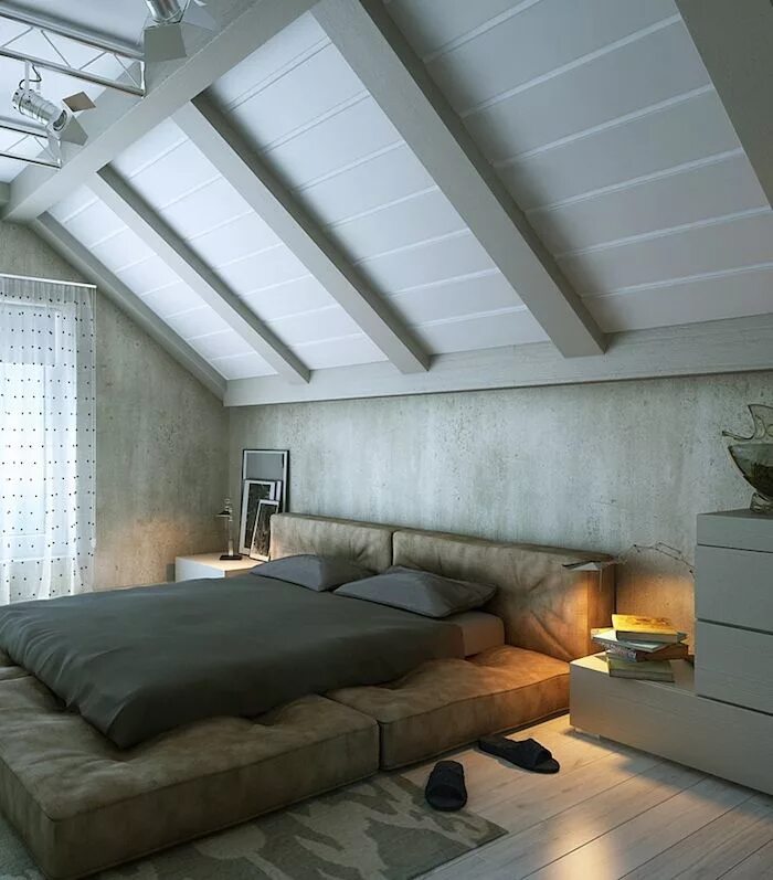 Потолки мансардных этажей фото Schlafzimmer gestalten: Das sind die Trends für 2021! Decoración de unas, Dormit