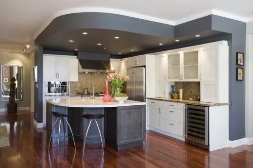 Потолки на кухне варианты дизайна BM Flint Kitchen soffit, Beautiful kitchen designs, Contemporary kitchen