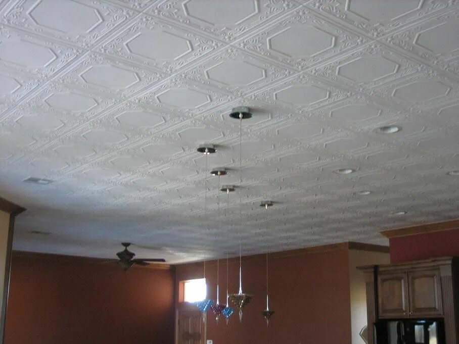 Потолки пенопласт фото Pin by Andrea Hoyal on Interior Design Ideas Styrofoam ceiling tiles, Faux tin c