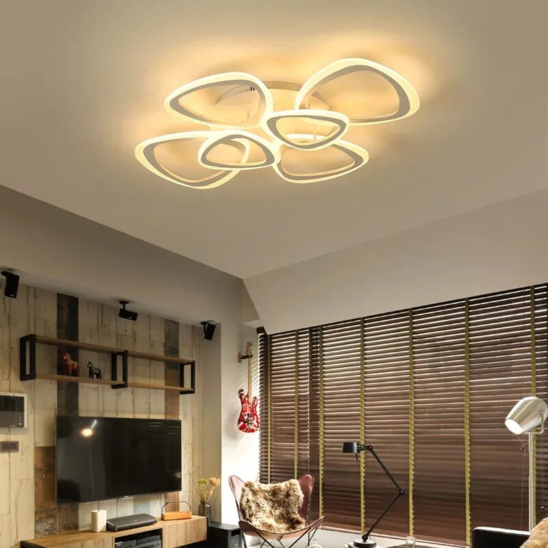 Потолочная люстра светодиодная в интерьерах 4 6 8 ceiling lights led kitchen lamps for living room bedroom lamp las luces de