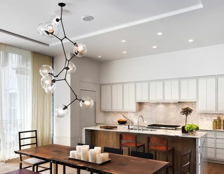 Потолочная люстра в интерьере кухни Lindsey Adelman : Lighting branching Kitchen ceiling, Chandelier, House design