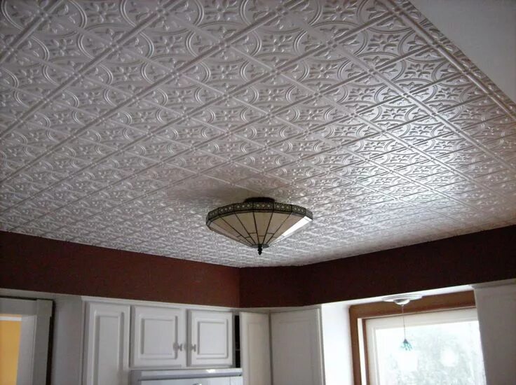 Потолочная плитка фото Styrene "Tin" Ceiling - DoItYourself.com Community Forums Faux tin ceiling, Vint